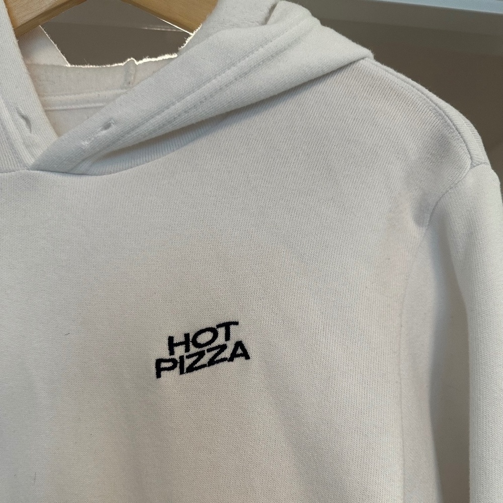 White "HOT PIZZA" Hoodie